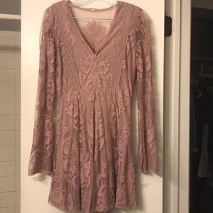 Free People long sleeve lace dress